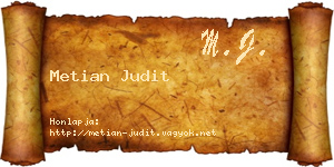 Metian Judit névjegykártya
